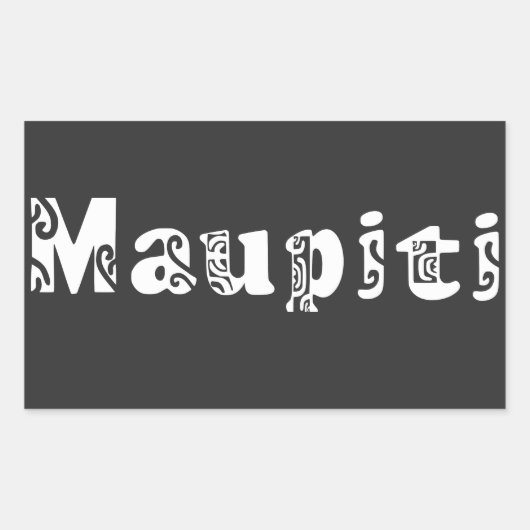MAUPITI (blanc) 長方形シール (正面)