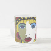 Maurine女王によって曇らされるコーヒー・マグ フロストグラスマグカップ (正面左)