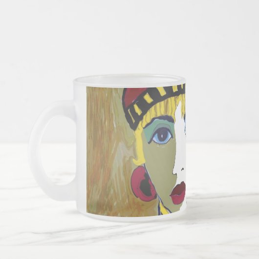 Maurine女王によって曇らされるコーヒー・マグ フロストグラスマグカップ (左)