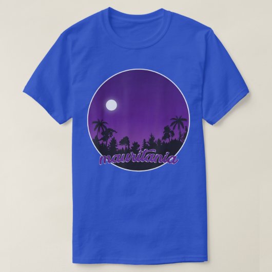 mauritania By night with Palms T-Shirt Tシャツ (デザイン正面)