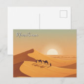 Mauritiana Desert Dunes Camel ポストカード (正面/裏面)
