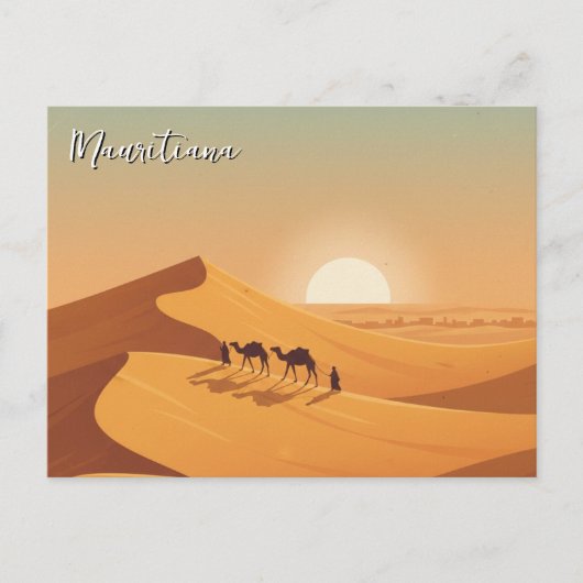 Mauritiana Desert Dunes Camel ポストカード (正面)