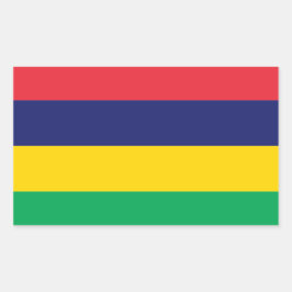Mauritius*の旗のステッカー 長方形シール