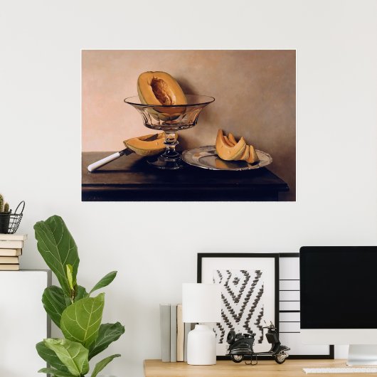 Mauro Davidによるメロン付きクリスタル料理 ポスター (ホームオフィス)