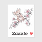 Maus auf Blütenzweig シール (シート)