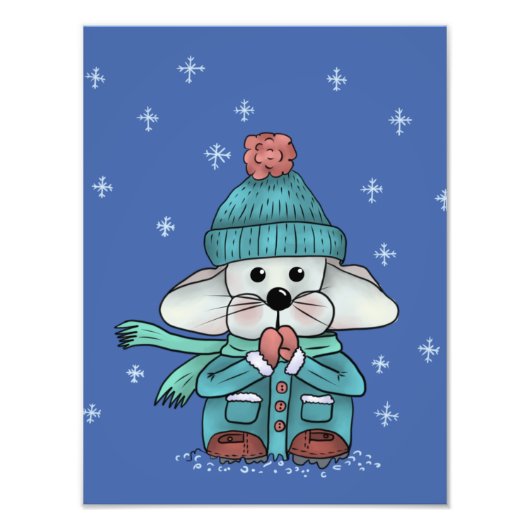 Maus im Schnee  フォトプリント (正面)