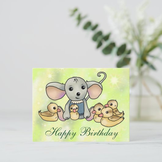 Maus mit Entchen Postkarte ポストカード (スタンド正面)