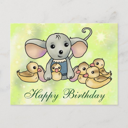 Maus mit Entchen Postkarte ポストカード (正面)