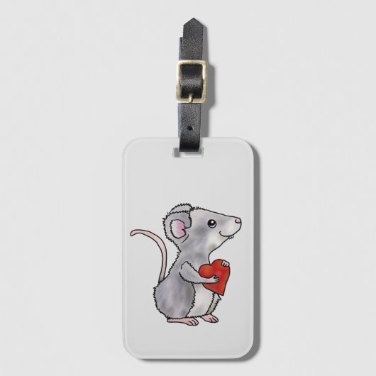 Maus mit Herz  Wiederverwendbare Einkaufstasche ラゲッジタグ (正面縦)
