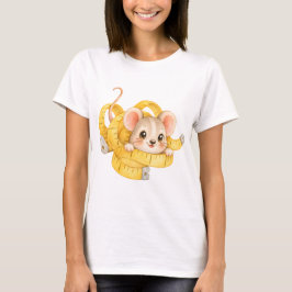 Maus mit Maßband Nähinspiration Tシャツ