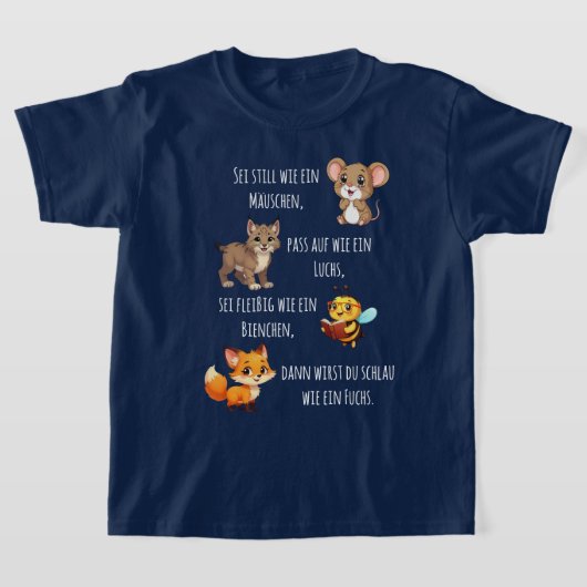 Mäuschen - Luchs - Biene - Fuchs 1 | Schulanfang Tシャツ (レイダウン)