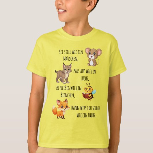 Mäuschen - Luchs - Biene - Fuchs | Schulanfang Tシャツ (正面)