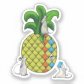 Mäuse nähen Ananas シール (正面)