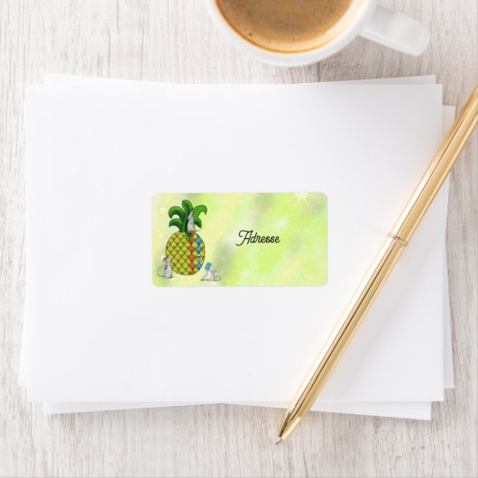 Mäuse nähen Ananas ラベル (インサイチュ)