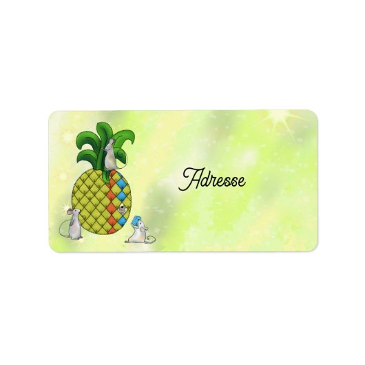 Mäuse nähen Ananas ラベル (正面)