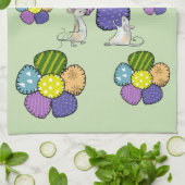 Mäuse nähen blüten キッチンタオル (折り畳み)