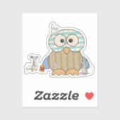 Mäuse nähen Eule シール (シート)