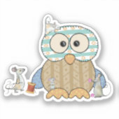 Mäuse nähen Eule シール (正面)