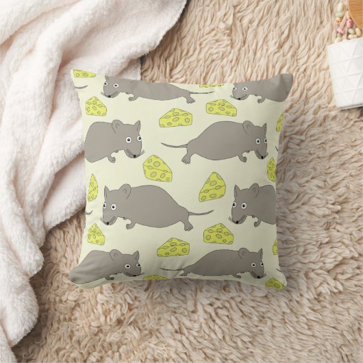 Mausmuster mit Käse クッション (ブランケット)