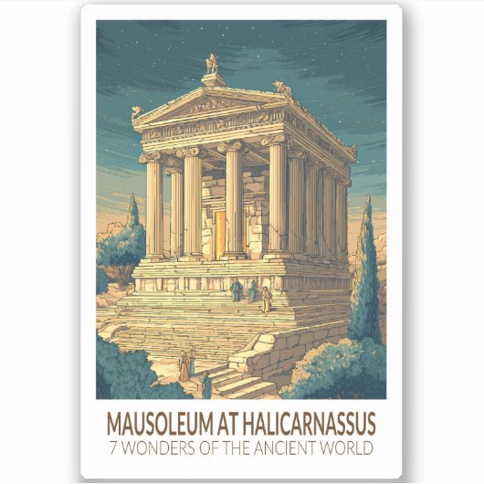 Mausoleum at Halicarnassus 7 Wonders of the World シール (正面)