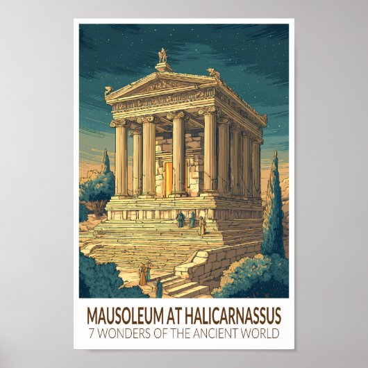 Mausoleum at Halicarnassus 7 Wonders of the World ポスター (正面)