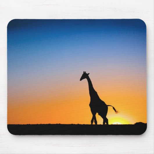 Mauspad Giraffe Sonnenuntergang マウスパッド (正面)