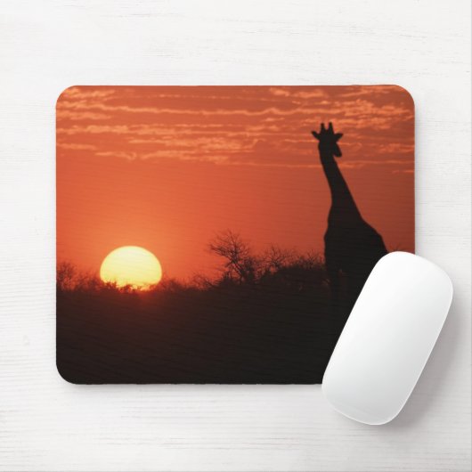 Mauspad Giraffe Sonnenuntergang マウスパッド (マウス)