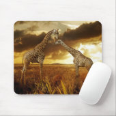 Mauspad Giraffen Sonnenuntergang マウスパッド (マウス)
