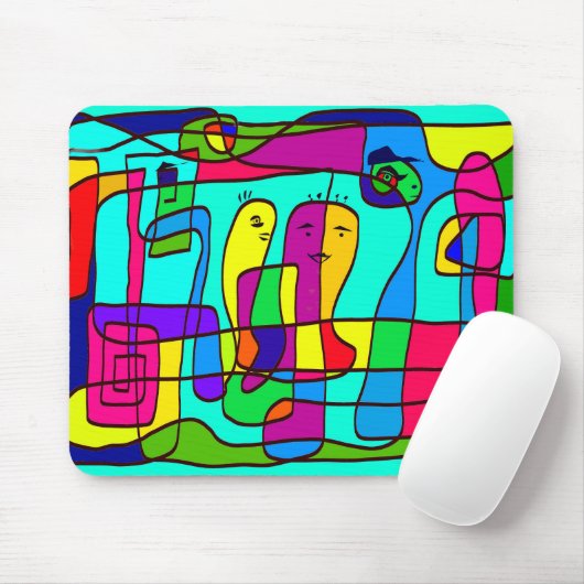 Mauspad mit bunter Zeichnung マウスパッド (マウス)