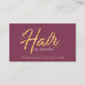 Mauveおよび金ゴールドグリッターアポイントメント名刺 名刺 (正面)