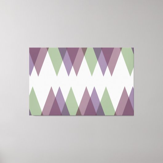 MauveおよびGreen三角形 キャンバスプリント (正面)