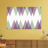 MauveおよびGreen三角形 キャンバスプリント (インサイチュ (リビング))