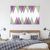 MauveおよびGreen三角形 キャンバスプリント (インサイチュ (寝室))