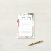 MauveおよびGreen抽象芸術図形のTo-Doリストの投稿 ポストイット (デスク上)