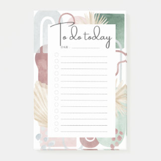 MauveおよびGreen抽象芸術図形のTo-Doリストの投稿 ポストイット