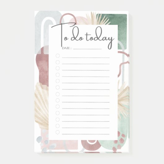 MauveおよびGreen抽象芸術図形のTo-Doリストの投稿 ポストイット (正面)