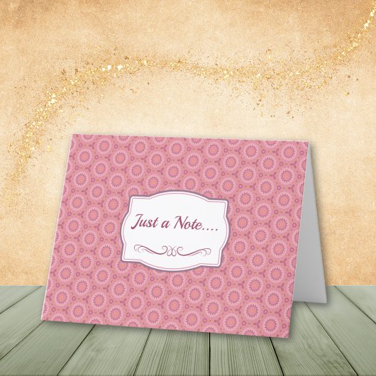 MauveおよびPink Patternノートカード サンキューカード