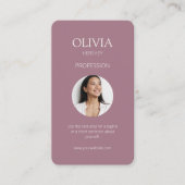 Mauveとアイボリー写真のソーシャルQRコード 名刺 (正面)
