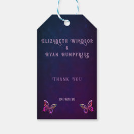 Mauveとエレガント金ゴールド結婚式招待状 ギフトタグ