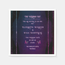 Mauveとエレガント金ゴールド結婚式招待状