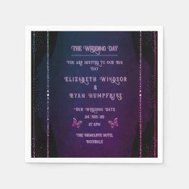 Mauveとエレガント金ゴールド結婚式招待状 スタンダードカクテルナプキン