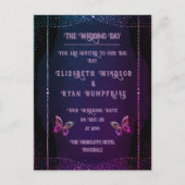 Mauveとエレガント金ゴールド結婚式招待状 ポストカード (正面)