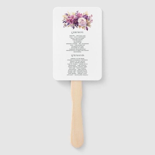 Mauveと金ゴールドフローラ結婚の ハンドファン (裏面)