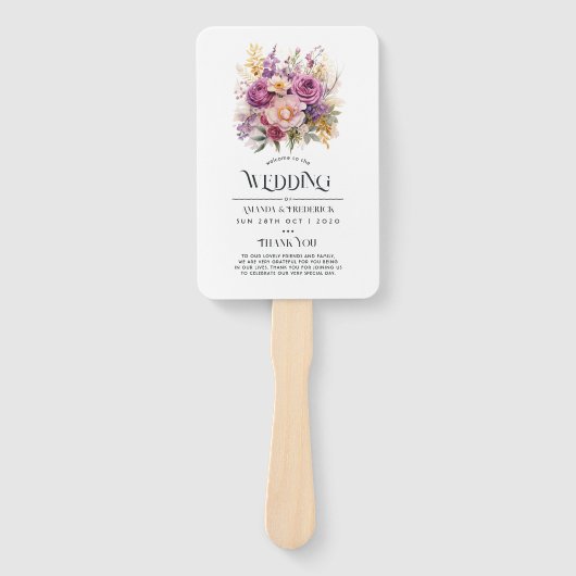 Mauveと金ゴールドフローラ結婚の ハンドファン (正面)