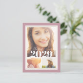 Mauveと金ゴールド3 Photo Gradation Party招待状 案内ポストカード (スタンド正面)