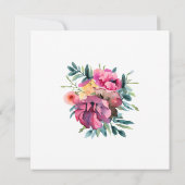 MauveとBurgundyフローラ結婚式の日付を保存 招待状 (裏面)