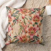 MauveとCopper Lilies on Tan クッション (ブランケット)