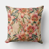 MauveとCopper Lilies on Tan クッション (正面)