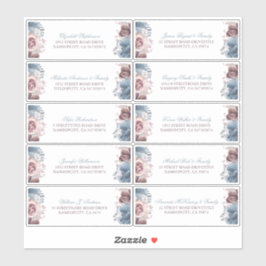 MauveとDusty Blueのゲスト名住所 シール