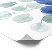 MauveとNavy Blueの花結婚の座席表 ポスター (角)